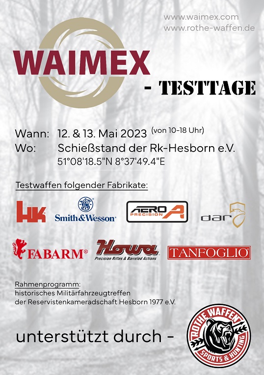 Waimex Testtage am RK-Schießstand Galgenberg (Hesborn)